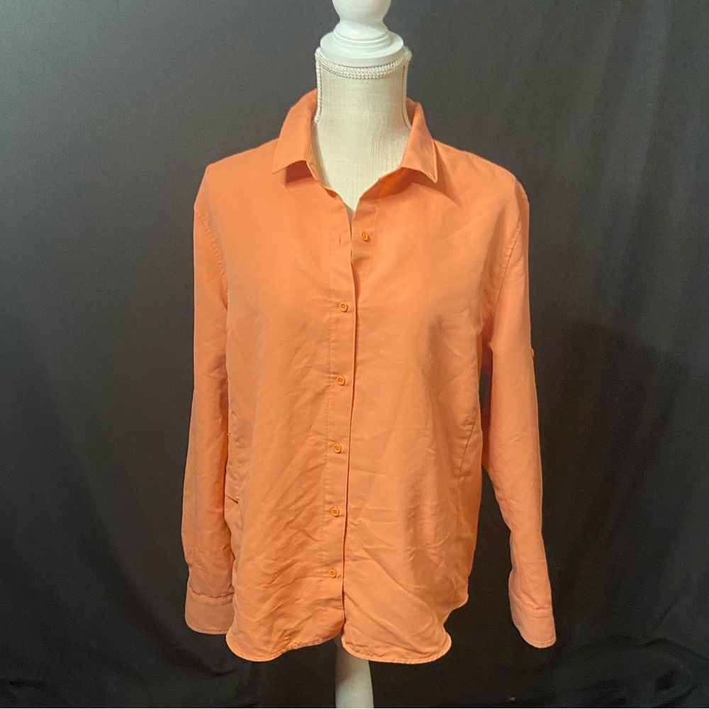Eddie Bauer Lightweight Button-Up Shirt Jacket in Peach